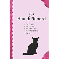 Cat health record: Cat vaccine record book | Pet health record | Puppy vaccine record | 101 pages, 6