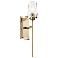 Kichler, Alton 22.25 inch 1 Light Wall Sconce with Clear Seeded Glass in Champagne Bronze, 45295CPZ