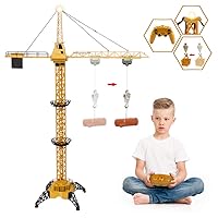 Mini Tudou RC Crane Toy,50.4 inch Tall 2.4GHz Remote Control Robotic Excavator,Educational Construction Vehicles Toy for Ages 6,7,8,9 Boys or Girls