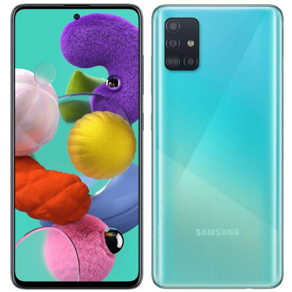 SAMSUNG Galaxy A51 A515F 128GB DUOS GSM Unlocked Phone w/Quad Camera 48 MP + 12 MP + 5 MP + 5 MP (International Variant/US Compatible LTE) - Prism Crush Blue