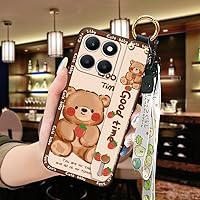 Lulumi-Phone Case for Honor X6a, Anti-dust Soft case Cartoon Fashion Design Anti-Knock Shockproof Kickstand Dirt-Resistant Silicone Durable Lanyard Cute Back Cover Ring Protective