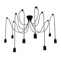 Lixada 8 Arms(Each with 1.7m Wire) Antique Classic Ajustable DIY Ceiling Spider Lamp Light E27 Retro Chandelier Pendant Dining Hall Bedroom Hotel