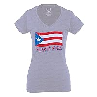 Puerto Rico Flag Boricua Puerto Rican Nuyorican Pride for Women V Neck Fitted T Shirt