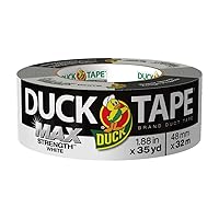 Duck Brand Max Strength Duct Tape, White, 1-Roll Pack, 1.88 Inch x 35 Yards, 240866