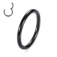AROWRO G23 Titanium Hinged Nose Rings Hoop 20G 18G 16G 14G 12G 10G Seamless Piercing Rings for Nose Septum Cartilage Helix Tragus Conch Rook Daith Lobe Diameter 6mm to 14mm