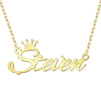 Sterling Silver Peraonalized Name Necklace Custom Made Any Name Pendant Necklace, with 18K Plate in Name Chain Gift for Mother/Wife/Children/Lover