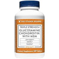 The Vitamin Shoppe Triple Strength Glucosamine Chondroitin with MSM - 1,500 MG (60 Tablets)