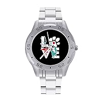 Veterinarian Love Cat and Dog Veterinary Stainless Steel Band Business Watch Dress Wrist Unique Luxury Work Casual Waterproof Watches