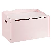Amazon Basics Kids Wooden Toy Box Storage Chest, Pink, 30