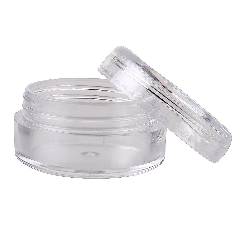 Goege 5 Gram New Empty Clear Portable Travelling Plastic Cosmetic Containers (50 pcs) with 1 Free Logo