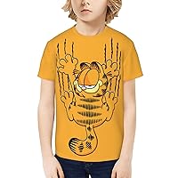 Boys Girls 3D Printed Cartoon Cat T-Shirt Fashion Crewneck Short Sleeve Tees