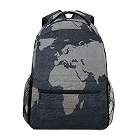 ALAZA Grunge Old Navy World Map Large Backpack Laptop iPad Tablet Travel School Bag w/Multiple Pockets for Men Women College