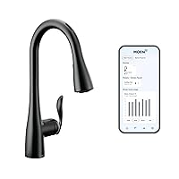 Arbor Matte Black Smart Faucet Touchless Pull Down Sprayer Kitchen Faucet with Voice Control and Power Boost, 7594EVBL