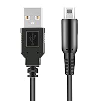 2 Pack 3DS USB Charger Cable, Power Charging Lead for Nintendo New 3DS XL/New 3DS/ 3DS XL/ 3DS/ New 2DS XL/New 2DS/ 2DS XL/ 2DS/ DSi/DSi XL Black