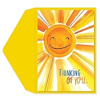 Graphique Sunshine Get Well Card | Feel Better Soon | Recovery | Family and Friends | Glitter Accents | Color-Coordinated Envelope | 5
