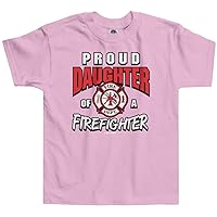Threadrock Little Girls' Proud Daughter of a Firefighter Toddler T-Shirt