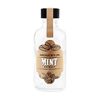 Mint Extract Label for 2 oz Boston Round Bottles and Larger + Tamper Strip - Homemade with Love - Handmade by Conquest of Happiness | Pack of 08