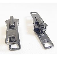 Zipper Repair Kit - #10 Black Boat Canvas Vislon Double Metal Pull Tab Zipper Sliders - Double Metal Pull Tab Zipper Sliders - 2 Sliders Per Pack - Color Black - Made in The United States