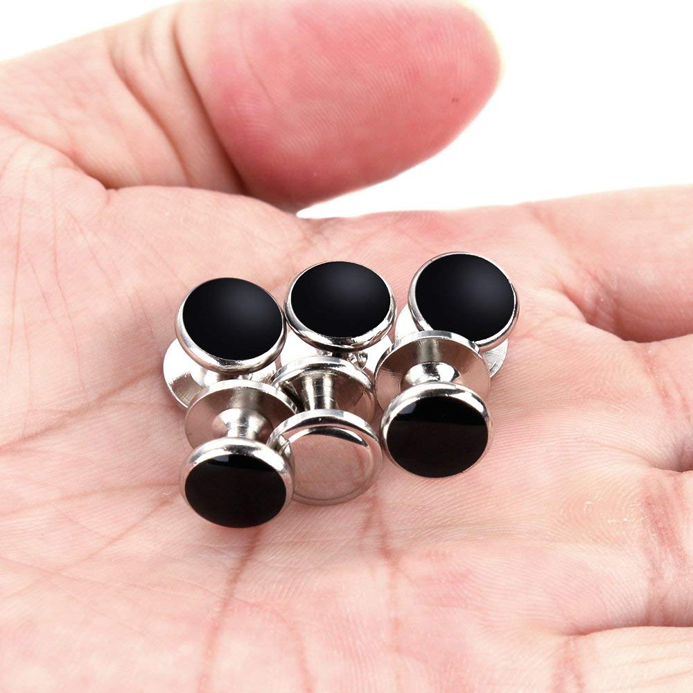 Best Gift for Men Rovtop Mens Cufflinks and Studs, Tuxedo Shirt Cufflinks and Studs Set for Men, Brass Cuff Links and Shirt Studs for Wedding/Banquet/Ceremony/Business