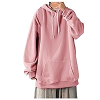 Men's Loose Fitting Hoodie Oversized Long Sleeve Pullover Sweatshirt Casual Shirt Drawstring Hood Tops with Pocket