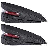 Height Increasing Insoles, Rubber Universal Breathable Shock Relief Shoe Lift Air Pads Cushion Heel Soft 2in Black Half Insoles for Men Kids Women Boots Supportive Comfort, Height Increasing Inso