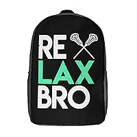 Relax Bro Lacrosse 17 Inches Unisex Laptop Backpack Lightweight Shoulder Bag Travel Daypack