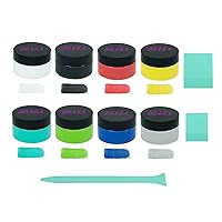 DGAGA Stencil Chalk Paste Paint Kit, 8 Bottles Screen Printing Ink Set Stencils for Painting on Wood,3 Mini Squeegees and Chalk Pen for Chalk Paste Home Decor, Canvas, Glass,Chalkboard, Art Supplies
