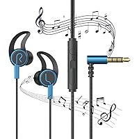 Earbuds with Microphone for Pc | Game Earbuds Wired with Detachable Dual Microphone | 3.5mm Jack Earphones Headset Stereo Headphone with Detachable Dual Microphone for Mobile Game