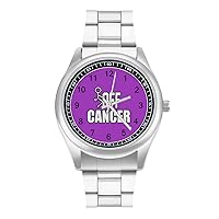 Fuck Cancer Classic Watches for Men Fashion Graphic Watch Easy to Read Gifts for Work Workout