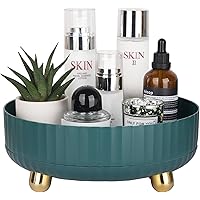 Onewly 360° Rotating Makeup Organizer, Vanity Display Case for Cosmetic, Brush, Lipstick and Cream(Green(Large))