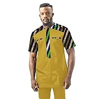Bazin Riche Men 2 Pieces Pants Sets African Design Clothing African Clothes Casual Shirts and Pants Sets