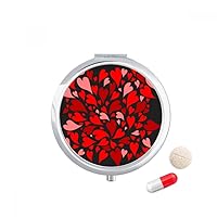Valentine's Day Black Red Pink Hearts Pill Case Pocket Medicine Storage Box Container Dispenser