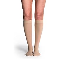 Women’s Style Sheer 780 Closed Toe Calf-High Socks 15-20mmHg - Honey - Small Short