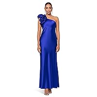 XSCAPE Women's THS Long Satin is Sure to Be a Showstopper at Any Event with The Carefull Crafter Ruffle Shoulder
