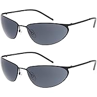 zeroUV Neo Trinity Metal Wire Frame Glasses, Futuristic Sci-Fi Movie Inspired Sunglasses for Men and Women (2-Pack)