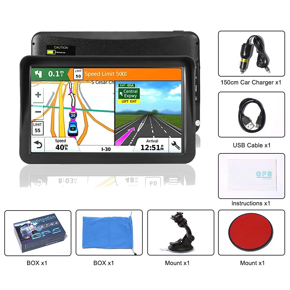 9 inch GPS Navigation for Car,Latest 2023 Map(Free Lifetime Updates) for Car Truck RV, Features Postcodes, SpeedCam, Lane Guidance & POI