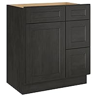 LOVMOR 30'' Bathroom Vanity Sink Base Cabinet, Storage Cabinet with 3-Drawers on The Right, Suitable for Bathrooms, Kitchens, Laundry Rooms and Other Places.