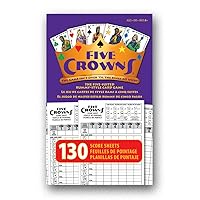 Five Crowns — Scorepad — 130 Score Sheets — Double Sided — Points Reference — French English Spanish — Track 7 Players at Once — for Ages 8+