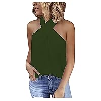 Womens Fashion Tank Tops Sexy Crisscross Halter Neck Camisole Shirts Cute Off Shoulder Going Out Tops Vacation Outfits
