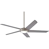 F617L-BN Raptor 60 Inch LED Ceiling Fan with DC Motor and Integrated 16W LED Light in Brushed Nickel Finish