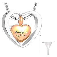 Personalized Heart Shape Cremation Jewelry for Ashes For Women Men Urn Necklaces For Ashes Customizable Pet Dog Ashes Necklace Keepsake Memorial Pendant For Adult