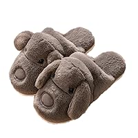 Unisex Novelty Cute Animal Slippers Winter Warm House Slippers Thermal Soft Plush Slippers Slip-on Shoes Memory Foam Non-Slip Fuzzy Fluffy Slippers Home Indoor Bedroom Slippers