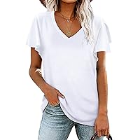 BESFLY Women Summer Tops V-Neck T-Shirts Womens Tops Dressy Casual Puff Long-Sleeve Tops Tunic Tops Blouse