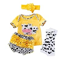 ERINGOGO 1 Set Cow Doll Clothes Infant Suit Doll Outfit Accessories Doll Clothes Accessories Reborn Doll Clothes Doll Decorative Outfit Short Sleeve Combed Cotton Baby Clothing