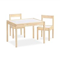 Baby Relax Hunter 3-Piece Kiddy Table & Chair, Natural/White Table Set