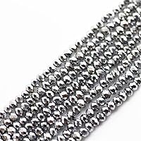 U Pick Color 1700pcs 2mm Rondelle Faceted Crystal Glass Beads Loose Spacer Round Beads for Jewelry Making (Shining Silver)