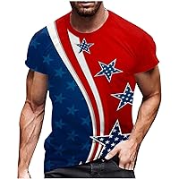 Mens American Flag Casual T Shirt 4th of July Shirts for Men Patriotic Short Sleeve Shirt Trendy Graphic Tees
