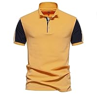 Mens Polo Shirt Summer Lapel Casual Knit Shirt Fashion Solid Color Cotton Short Sleeve Size Top Shirts for Men