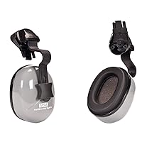 MSA 10129327 Sound Control Classic Helmet Mounted Hearing Protection, dBa 25 – SH, Fits Slotted Full-Brim Hard Hats, Cushioned Ear Pads, Earmuffs Adjustable for Custom Fit. Gray