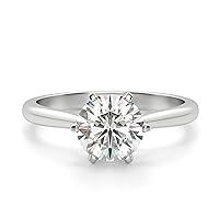Siyaa Gems 1.80 CT Round Infinity Accent Engagement Ring Wedding Eternity Band Vintage Solitaire Silver Jewelry Halo-Setting Anniversary Praise Ring